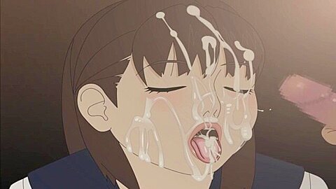 She is given a handjob and bukkake is made on her face: her big tits are rubbed and the cum is ejaculated into her mouth.