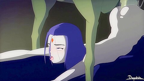 Raven And Beast Boy [interpolation 60fps] (deepstroke)