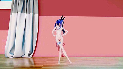 Type Lo Chan Hentai Mmd Dance Costume Blue Hair Color Edit Smixix