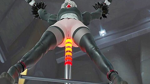 Bdsm Porn Cartoon With Bound Yorha 2b And Sex Machine